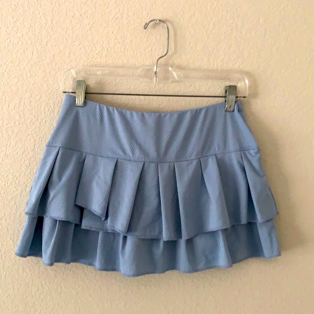 Lucky in love tennis skirt, light blue, size small (4-6)
